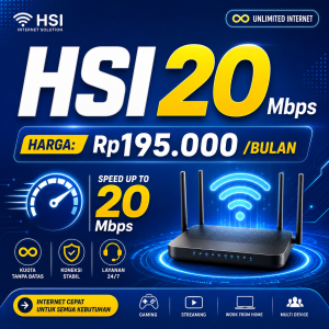 HSI 20 Mbps <br> Rp. 195.000